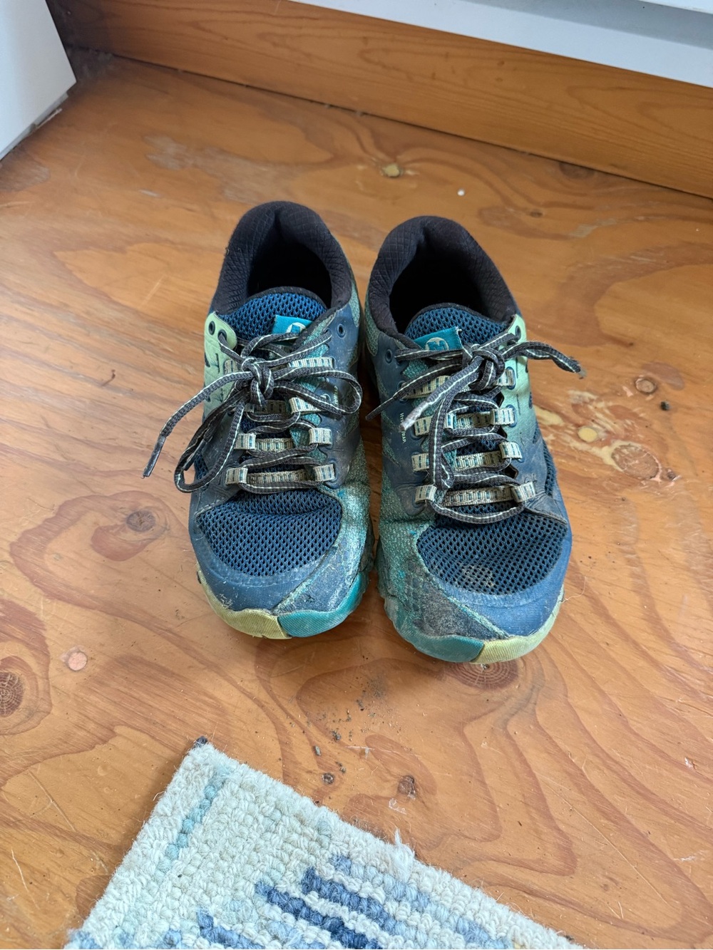 Navy and Teal Athletic Sneakers